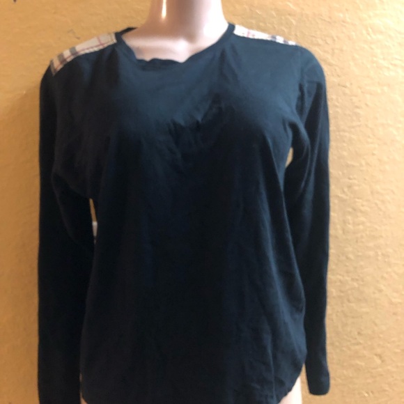 Burberry Long Sleeve Top with Plaid Accents - Picture 9 of 9